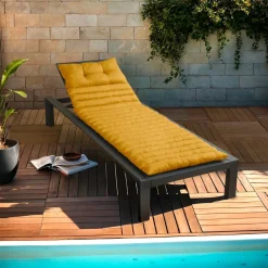 Coussin De Transat|Coussin De Transat Et Accessoire|EMINZA Coussin de transat capitonné (180 x 60 cm) Sunset Jaune moutarde