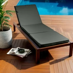 Coussin De Transat|Coussin De Transat Et Accessoire|EMINZA Coussin de transat déhoussable (190 x 60 cm) Sunset Gris Anthracite