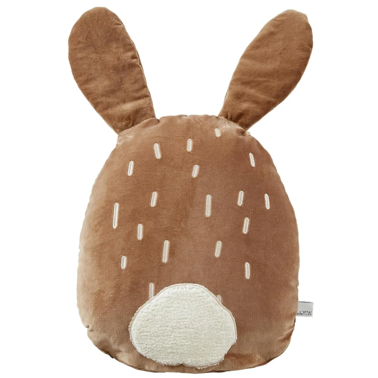 Coussin Et Plaid Enfant|Coussin Et Plaid Enfant|L'EFFET PAPILLON Coussin enfant lapin velours (40 x 45 cm) Pompon Marron