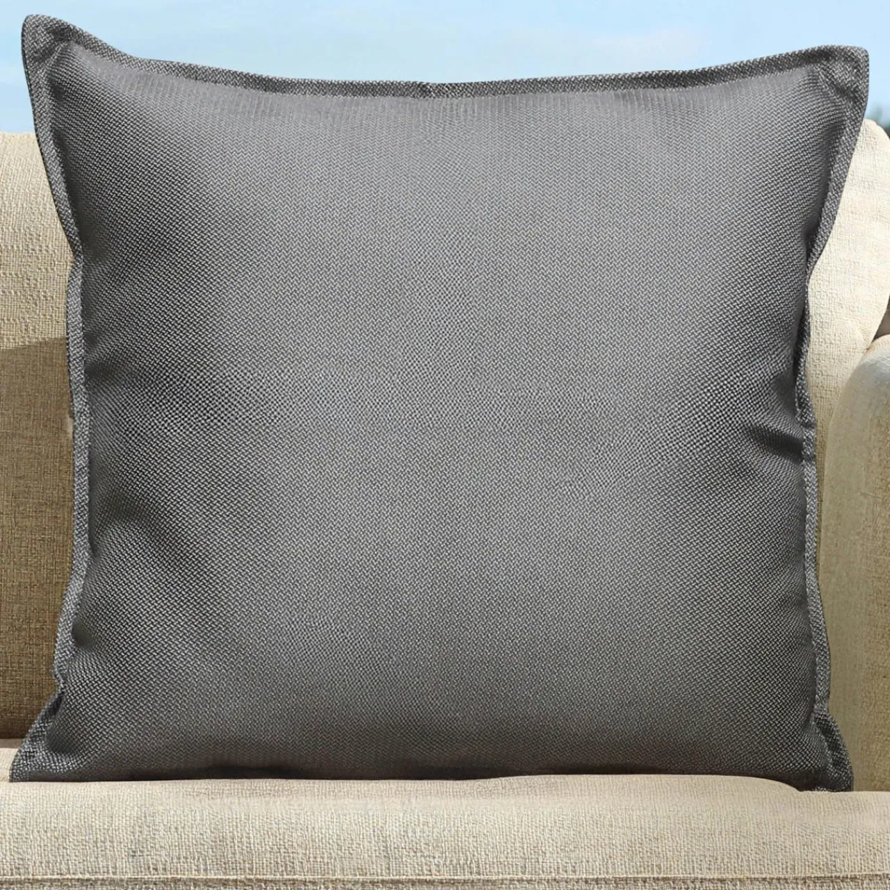 Accessoires Et Coussins|Coussin Déco D'Extérieur|MOBELLIA Coussin extérieur carré (45 x 45 cm) Boraé Gris