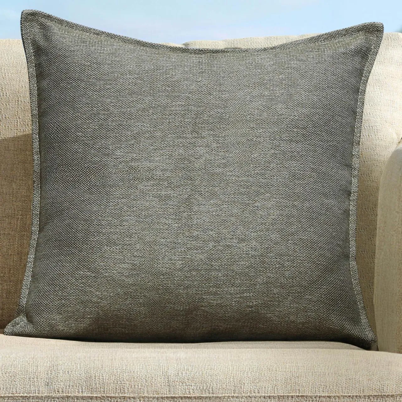 Accessoires Et Coussins|Coussin Déco D'Extérieur|MOBELLIA Coussin extérieur carré (60 x 60 cm) Kalena Vert olive