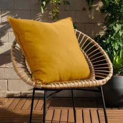 Accessoires Et Coussins|Coussin Déco D'Extérieur|EMINZA Coussin extérieur carré (60 x 60 cm) Sunset Jaune moutarde