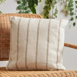 Coussin Déco D'Extérieur|Coussin Déco D'Extérieur|EMINZA Coussin extérieur carré toile de coton (50 x 50 cm) Ocealys Beige