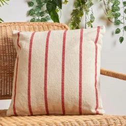 Coussin Déco D'Extérieur|Coussin Déco D'Extérieur|EMINZA Coussin extérieur carré toile de coton (50 x 50 cm) Ocealys Rouge