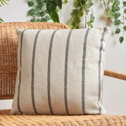 Coussin Déco D'Extérieur|Coussin Déco D'Extérieur|EMINZA Coussin extérieur carré toile de coton (50 x 50 cm) Ocealys Gris Anthracite