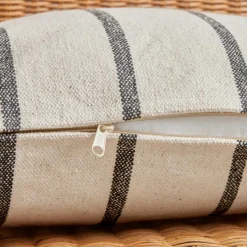 Coussin Déco D'Extérieur|Coussin Déco D'Extérieur|EMINZA Coussin extérieur carré toile de coton (50 x 50 cm) Ocealys Noir