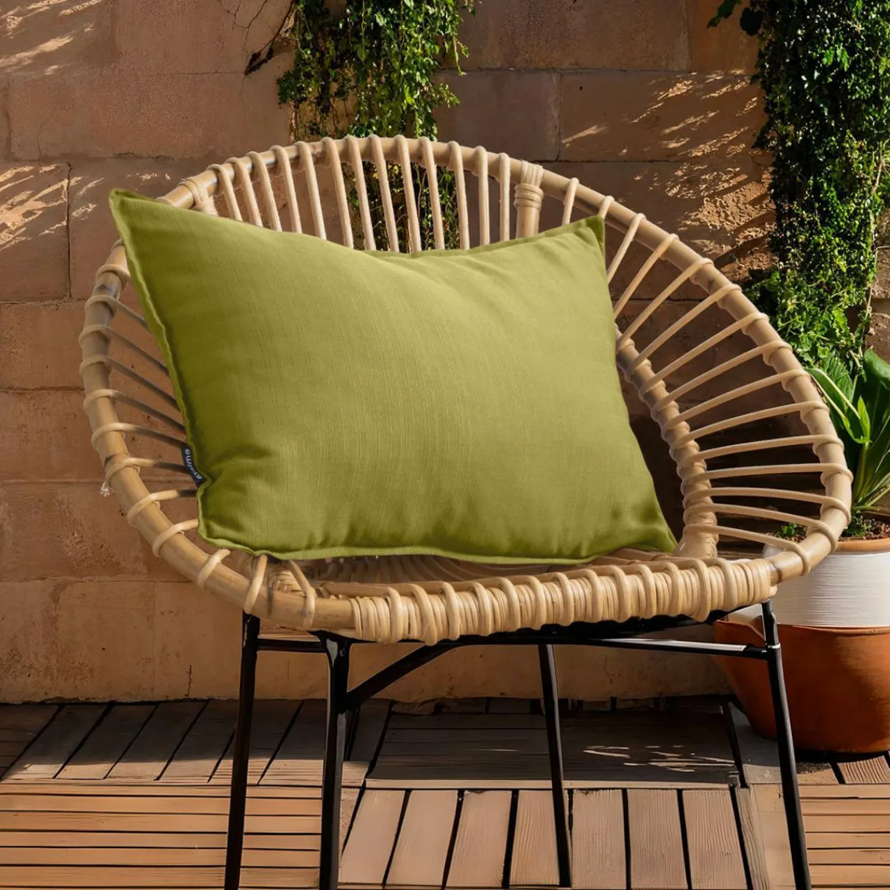 Accessoires Et Coussins|Coussin Déco D'Extérieur|EMINZA Coussin extérieur rectangulaire (40 x 60 cm) Sunset Vert olive