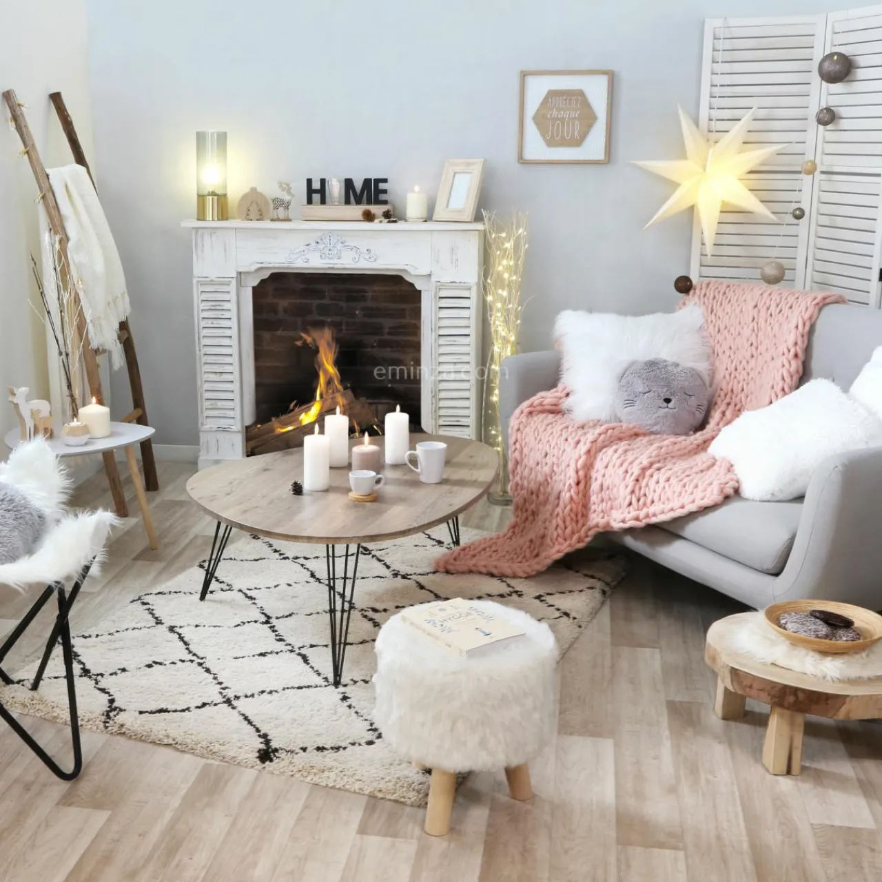 Coussin Et Plaid Enfant|Coussin Et Plaid Enfant|Atmosphera createur d'interieur for kids Coussin fausse fourrure enfant (27 cm) Chat Gris