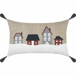 Coussin Et Housse|LOVELY CASA Coussin rectangulaire coton (30 x 50 cm) Cornouailles Beige