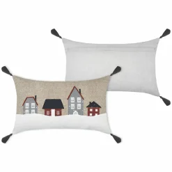 Coussin Et Housse|LOVELY CASA Coussin rectangulaire coton (30 x 50 cm) Cornouailles Beige