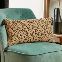 Coussin Et Housse|EMINZA Coussin rectangulaire coton et jute (30 x 50 cm) Nama Noir