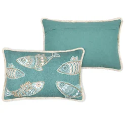 Coussin Et Housse|STOF Coussin rectangulaire coton (35 x 50 cm) Barbade Vert céladon