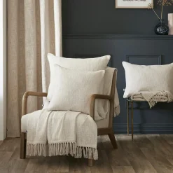 Coussin Et Housse|L'EFFET PAPILLON Coussin rectangulaire coton (40 x 60 cm) Sixtine Beige