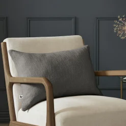 Coussin Et Housse|L'EFFET PAPILLON Coussin rectangulaire coton (40 x 60 cm) Sixtine Gris ardoise Gris foncé