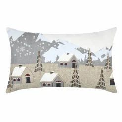 Coussin Et Housse|LOVELY CASA Coussin rectangulaire coton (30 x 50 cm) Cornouailles Gris