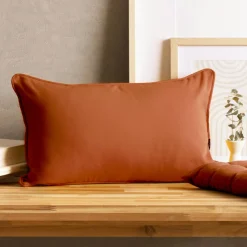 Coussin Et Housse|EMINZA Coussin rectangulaire coton (30 x 50 cm) Pixel Terracotta