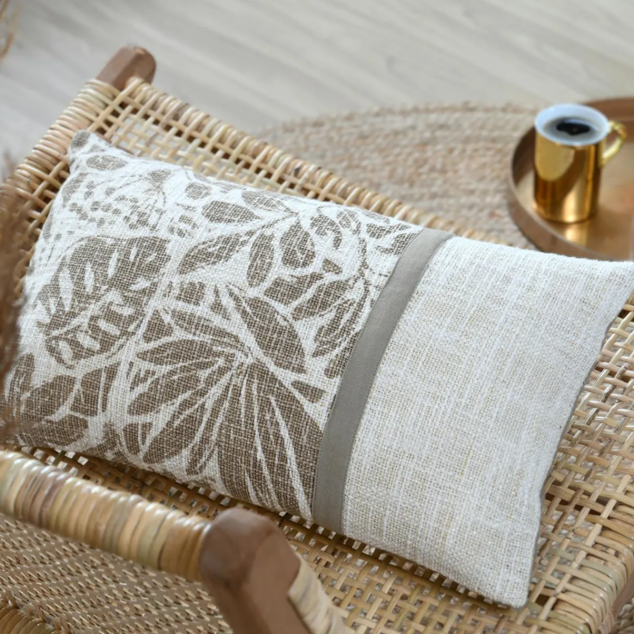 Coussin Et Housse|STOF Coussin rectangulaire coton (30 x 50 cm) Hemera Taupe