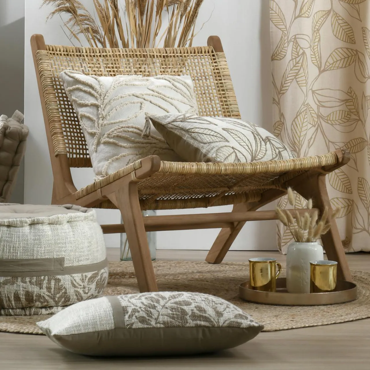 Coussin Et Housse|STOF Coussin rectangulaire coton (30 x 50 cm) Hemera Taupe