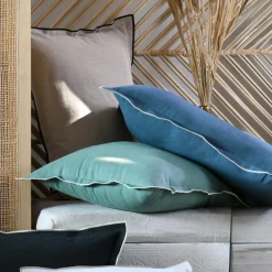 Coussin Et Housse|STOF Coussin rectangulaire coton (40 x 60 cm) Helios Noir