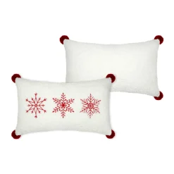 Coussin Et Housse|STOF Coussin rectangulaire effet fausse fourrure (30 x 50 cm) Bessey Rouge