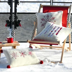 Coussin Et Housse|STOF Coussin rectangulaire effet fausse fourrure (30 x 50 cm) Bessey Rouge