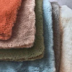 Coussin Et Housse|EMINZA Coussin rectangulaire fausse fourrure (40 x 60 cm) Finn Bleu