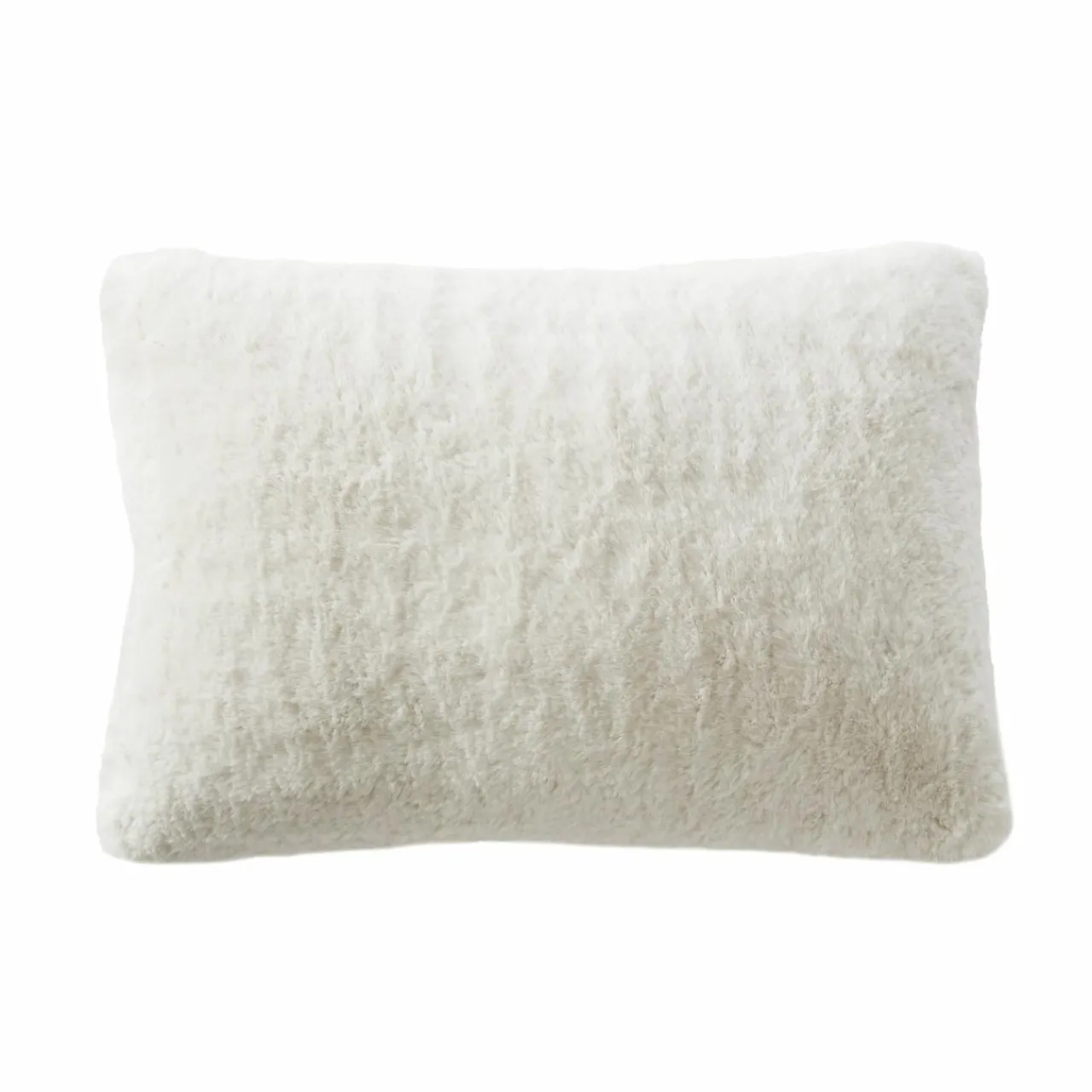 Coussin Et Housse|EMINZA Coussin rectangulaire fausse fourrure (40 x 60 cm) Finn Blanc