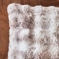 Coussin Et Housse|EMINZA Coussin rectangulaire fausse fourrure (50 x 80 cm) Toronto Taupe