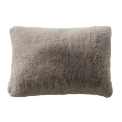 Coussin Et Housse|EMINZA Coussin rectangulaire fausse fourrure (40 x 60 cm) Finn Taupe