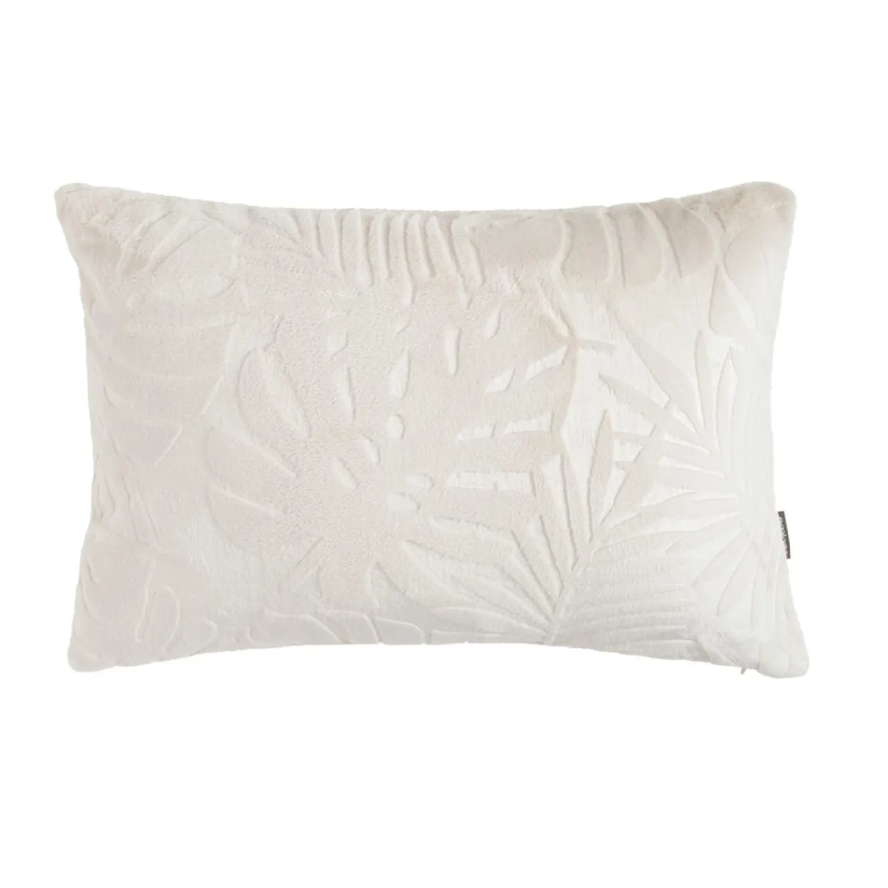 Coussin Et Housse|EMINZA Coussin rectangulaire flanelle (40 x 60 cm) Flore Ecru