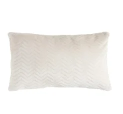 Coussin Et Housse|EMINZA Coussin rectangulaire flanelle (40 x 60 cm) Zag Ecru