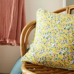 Coussin Et Housse|EMINZA Coussin rectangulaire gaze de coton (40 x 60 cm) Abigaël Jaune