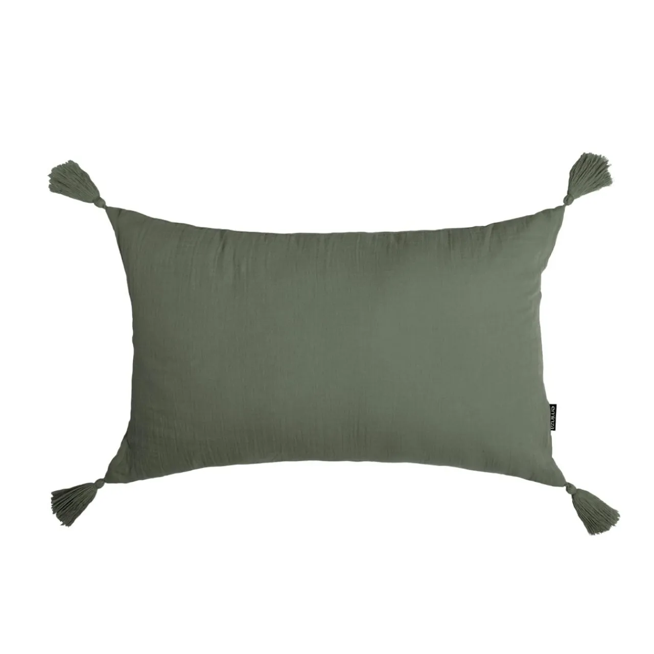 Coussin Et Housse|EMINZA Coussin rectangulaire gaze de coton (40 x 60 cm) Gaïa Vert romarin
