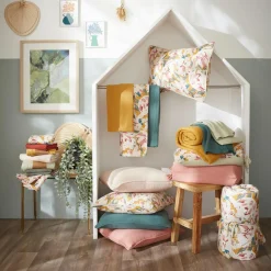 Coussin Et Housse|EMINZA Coussin rectangulaire gaze de coton (40 x 60 cm) April Multicolore