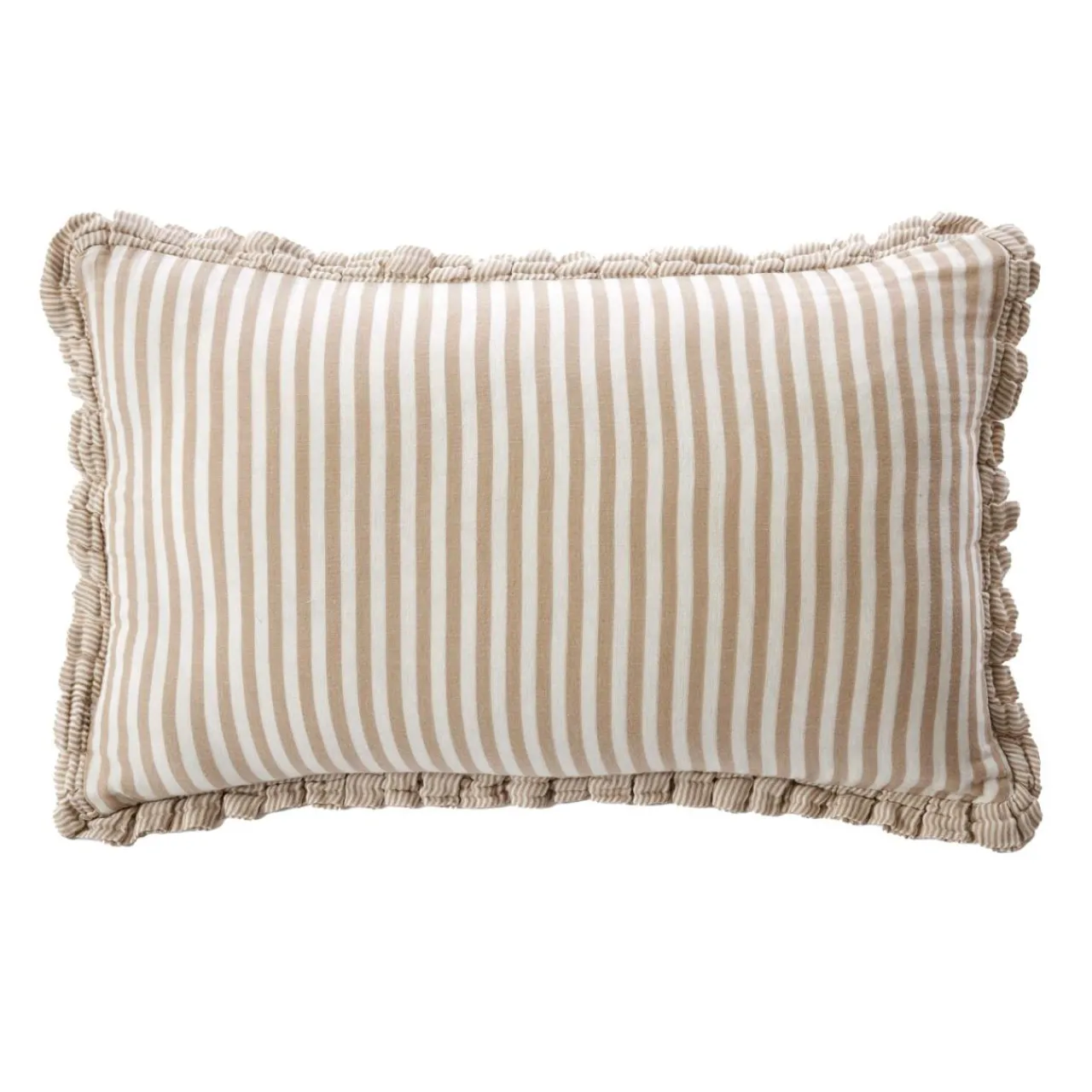 Coussin Et Housse|EMINZA Coussin rectangulaire gaze de coton (40 x 60 cm) Gaïa rayures Ficelle Rayure Ficelle