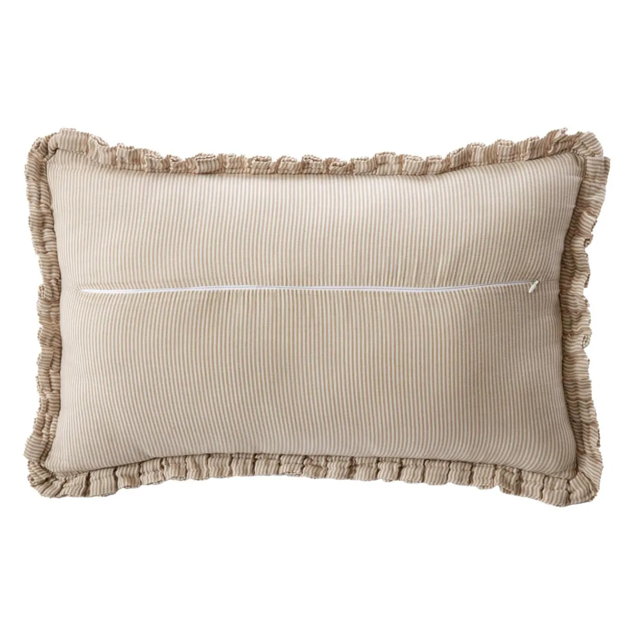 Coussin Et Housse|EMINZA Coussin rectangulaire gaze de coton (40 x 60 cm) Gaïa rayures Ficelle Rayure Ficelle