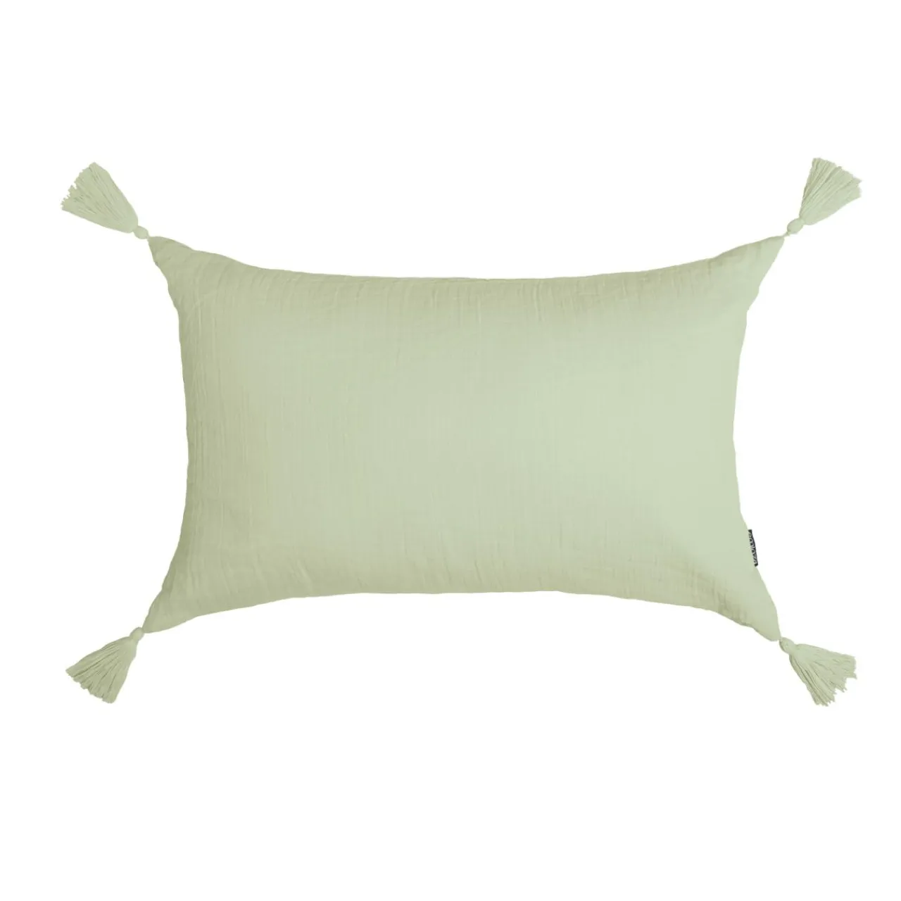 Coussin Et Housse|EMINZA Coussin rectangulaire gaze de coton (40 x 60 cm) Gaïa Vert tilleul