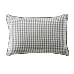 Coussin Et Housse|EMINZA Coussin rectangulaire gaze de coton (40 x 60 cm) Gaïa vichy Vert romarin
