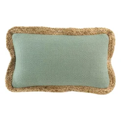 Coussin Et Housse|DOUCEUR D'INTERIEUR Coussin rectangulaire jute et coton (30 x 50 cm) Akina Vert sauge