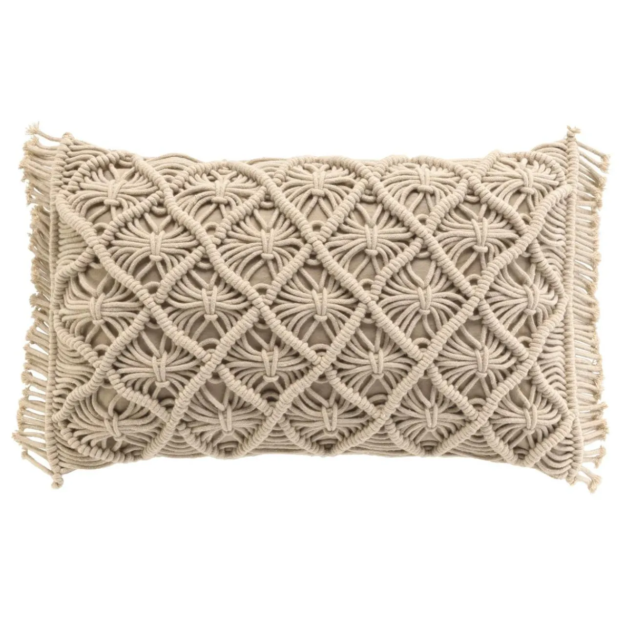 Coussin Et Housse|douceur d'intu017drieur Coussin rectangulaire macramé (30 x 50 cm) Indy Taupe
