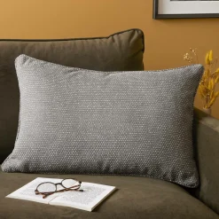 Coussin Et Housse|EMINZA Coussin rectangulaire tissé (40 x 60 cm) Oscar Gris Anthracite