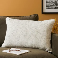 Coussin Et Housse|EMINZA Coussin rectangulaire tissé (40 x 60 cm) Oscar Ivoire