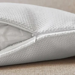 Coussin Et Housse|EMINZA Coussin rectangulaire tissé (40 x 60 cm) Alba perle Blanc