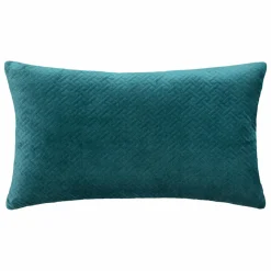 Coussin Et Housse|ATMOSPHERA Coussin rectangulaire velours (30 x 50 cm) Dolce Bleu canard