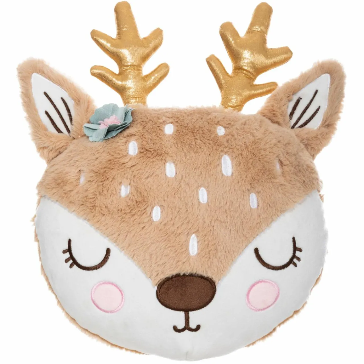 Coussin Et Plaid Enfant|Coussin Et Plaid Enfant|ATMOSPHERA Coussin rond enfant (30 cm) Tête de Biche Taupe