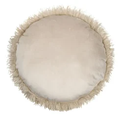 Coussin Et Housse|STOF Coussin rond fausse fourrure (40 cm) Cosylife Beige