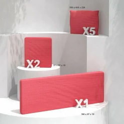 Accessoires Et Coussins|MOBELLIA Coussins de remplacement pour salon de jardin Calvi 5 places Rouge