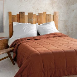 Couvre-Lit Et Édredon|LINDER Couvre lit matelassé (250 x 260 cm) Vercors Terracotta