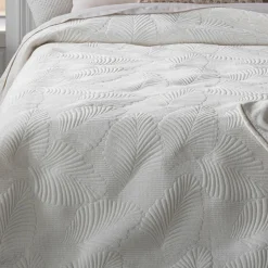 Couvre-Lit Et Édredon|ATMOSPHERA Couvre-lit (260 x 240 cm) Feuilles Ivoire