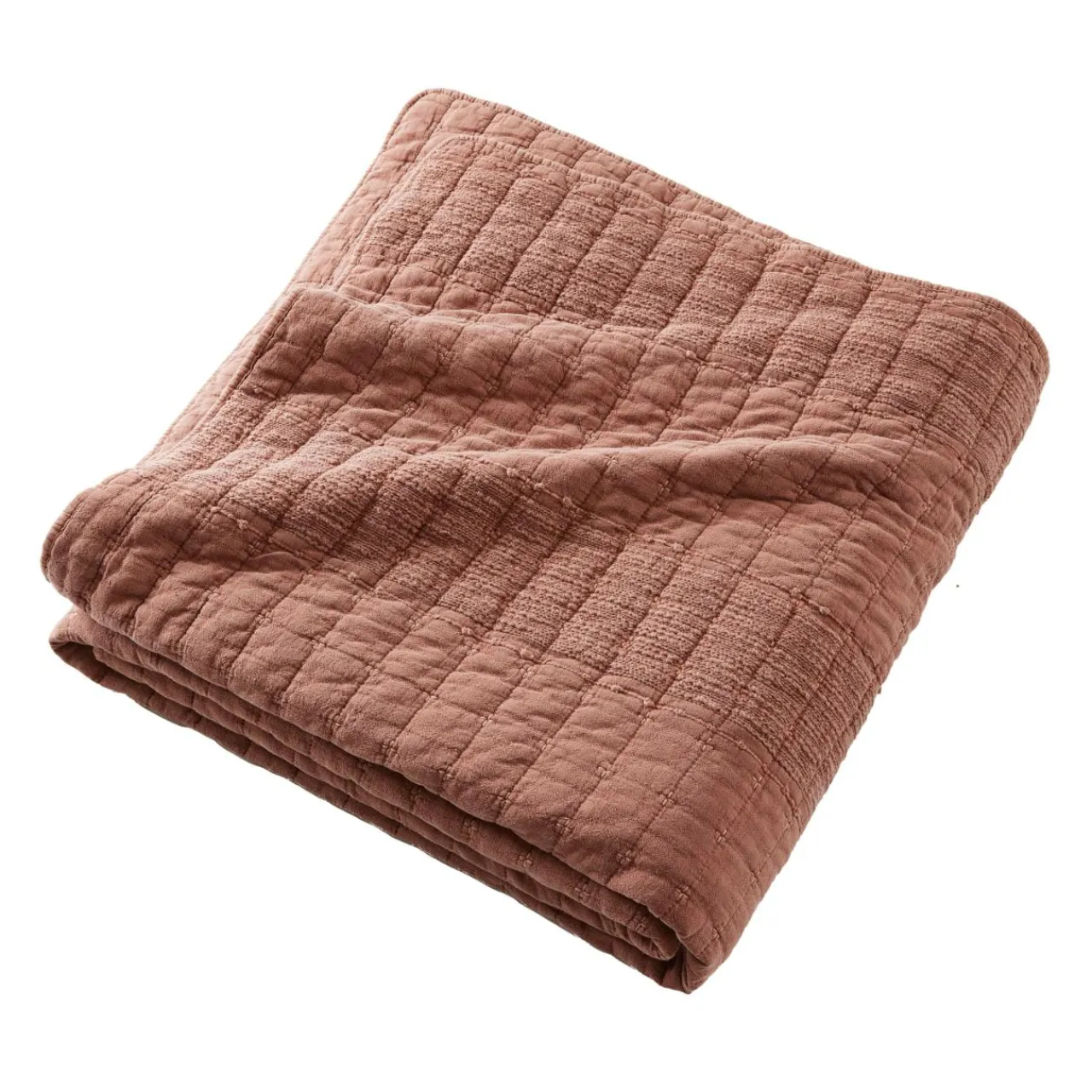 Couvre-Lit Et Édredon|EMINZA Couvre-lit coton matelassé (240 x 260 cm) Lena Terracotta